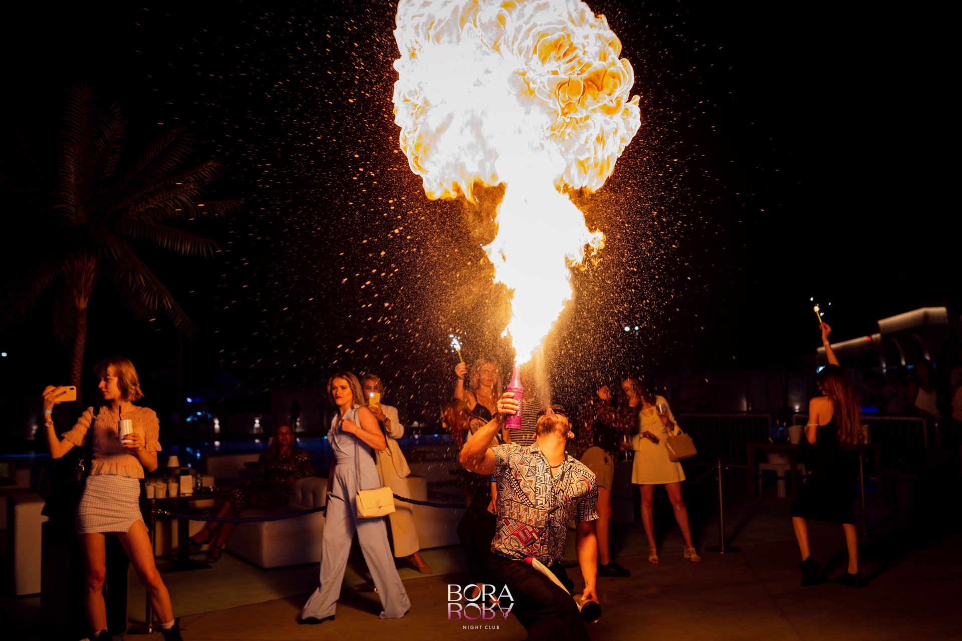 Fire show at a Costa del Sol event